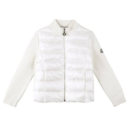 Boys White Down Padded Knitted Jackets