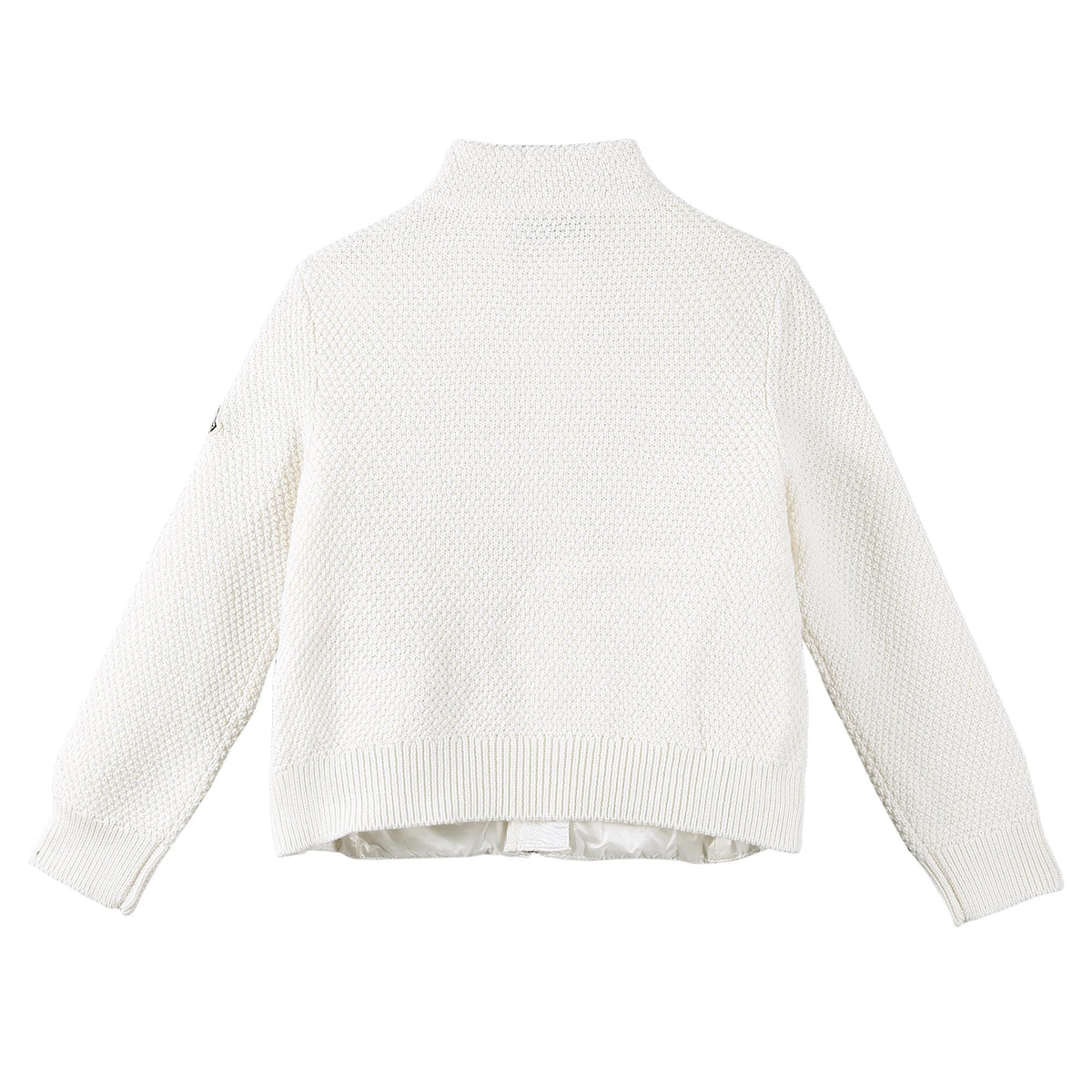 Boys White Down Padded Knitted Jackets