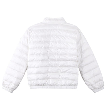 Girls White Down Padded 'Lans' Jacket With Patch Pocket