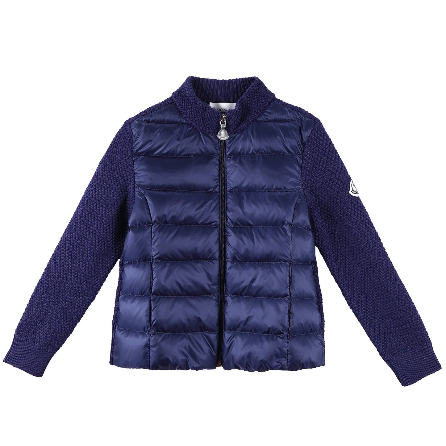 Boys Navy Blue Down Padded Knitted Jackets