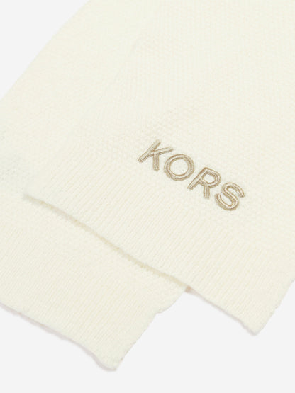 Michael Kors 女童奶油色刺绣围巾