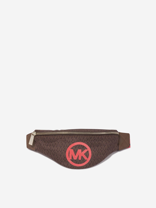 Michael Kors 棕色女童徽标腰包