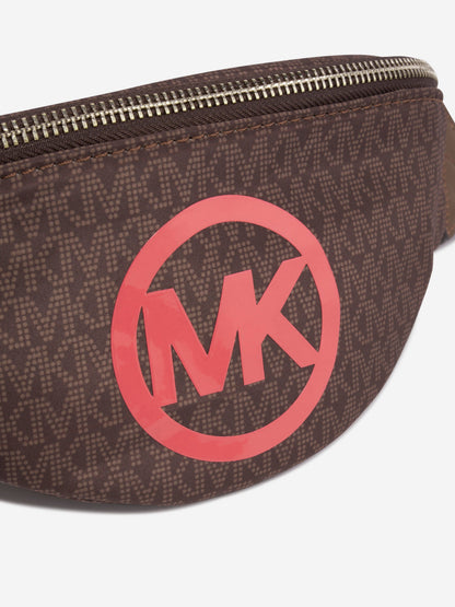 Michael Kors 棕色女童徽标腰包