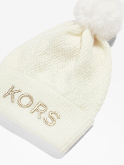 Michael Kors 女童奶油色徽标套头帽