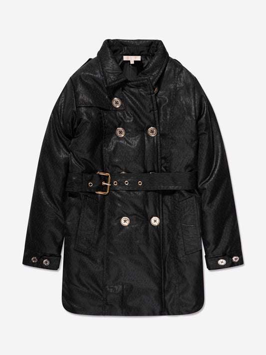Michael Kors 女童徽标风衣（黑色）