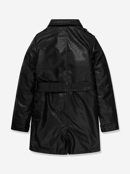 Michael Kors 女童徽标风衣（黑色）