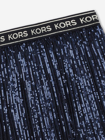 Michael Kors 女童褶饰亮片中长裙（海军蓝）