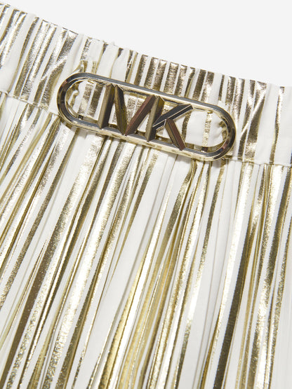 Michael Kors 金色女童百褶中长裙