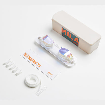 成人款白色有胶圈泳镜(MILA_CLGD)