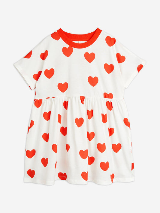 Mini Rodini 女孩红色爱心印花连衣裙