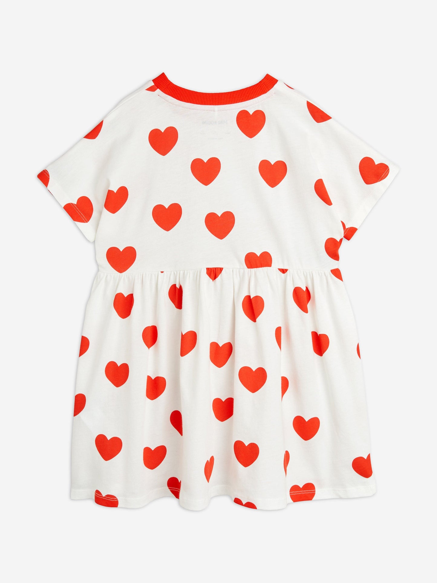 Mini Rodini 女孩红色爱心印花连衣裙