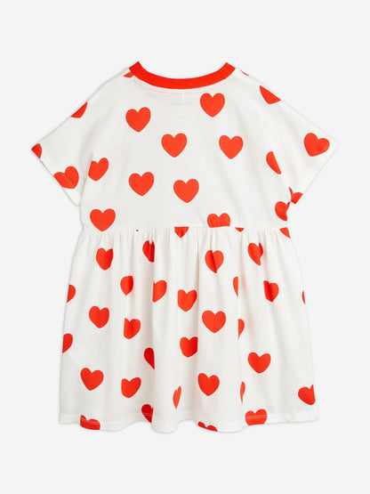 Mini Rodini 女孩红色爱心印花连衣裙