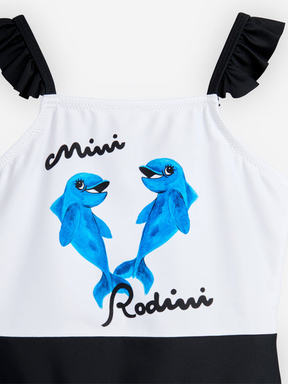Mini Rodini 女童海豚褶边泳衣（多色）