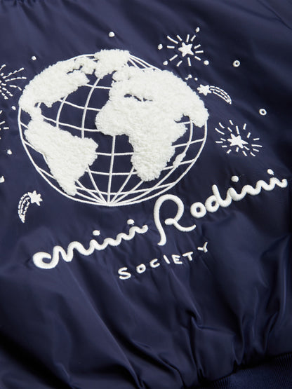 Mini Rodini Kids Society 蓝色刺绣棒球夹克