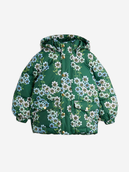 Mini Rodini 女童 Daisy 厚重连帽羽绒夹克（绿色）