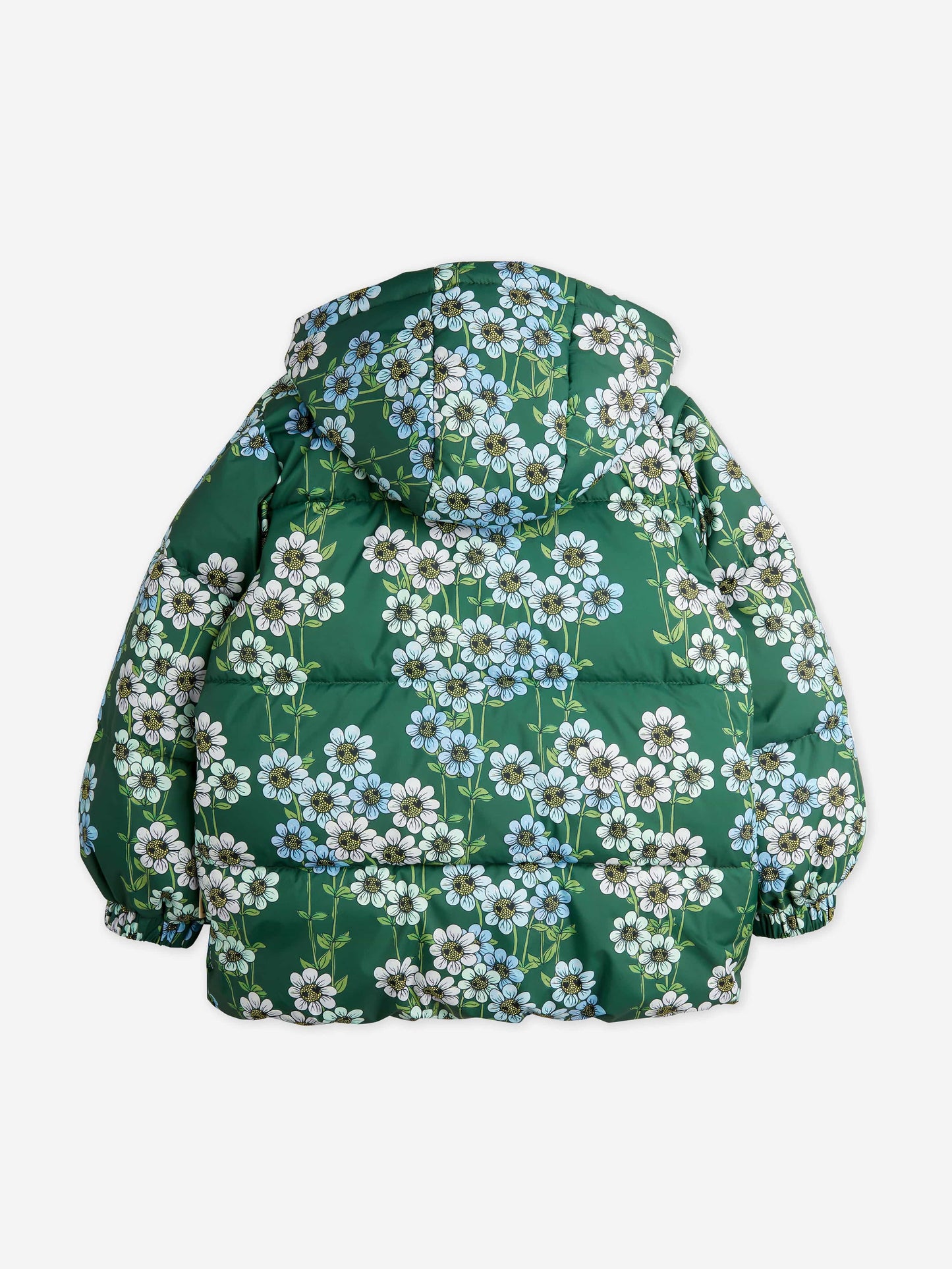 Mini Rodini 女童 Daisy 厚重连帽羽绒夹克（绿色）