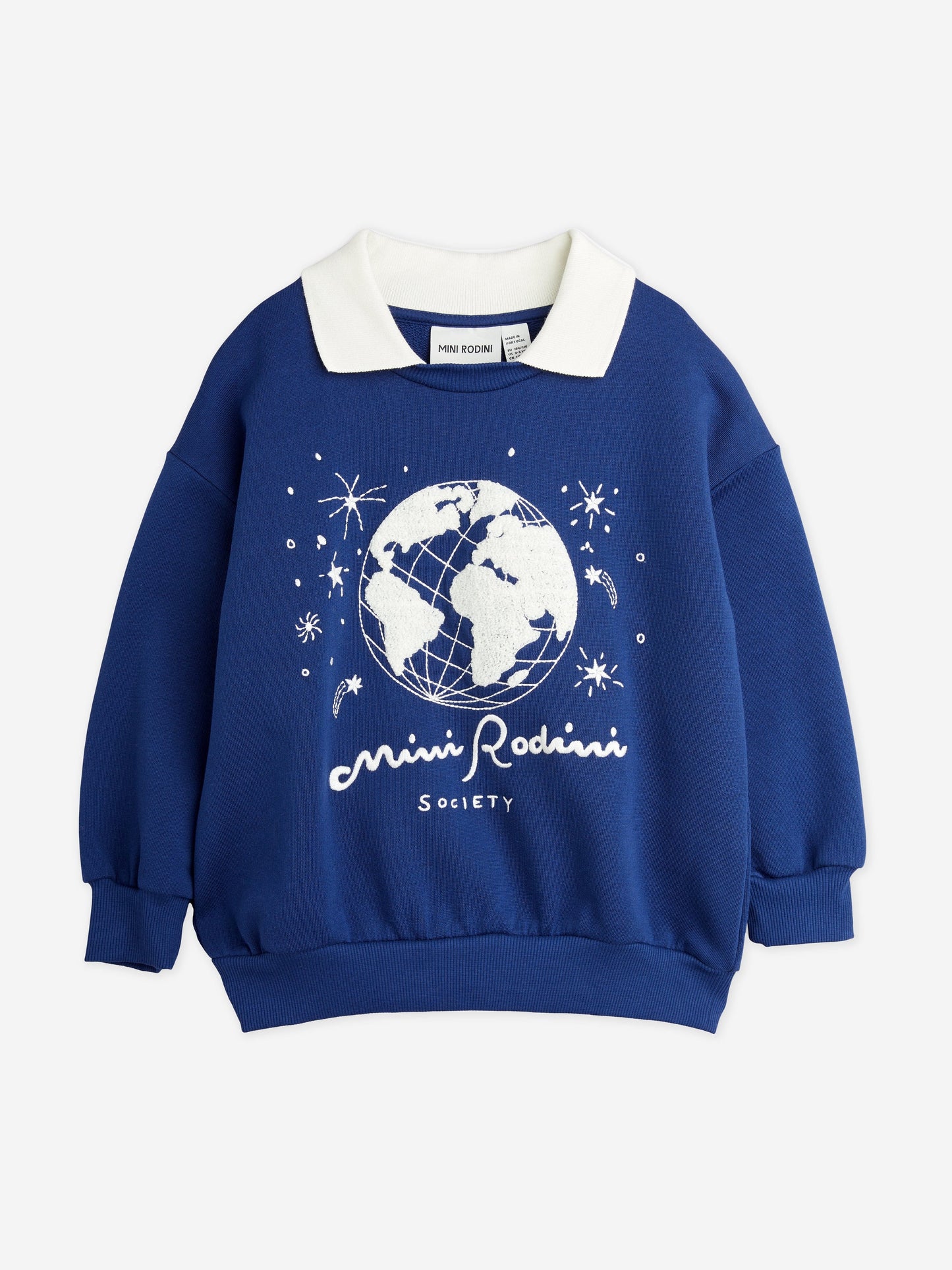 Mini Rodini Kids Society 蓝色刺绣领口运动衫