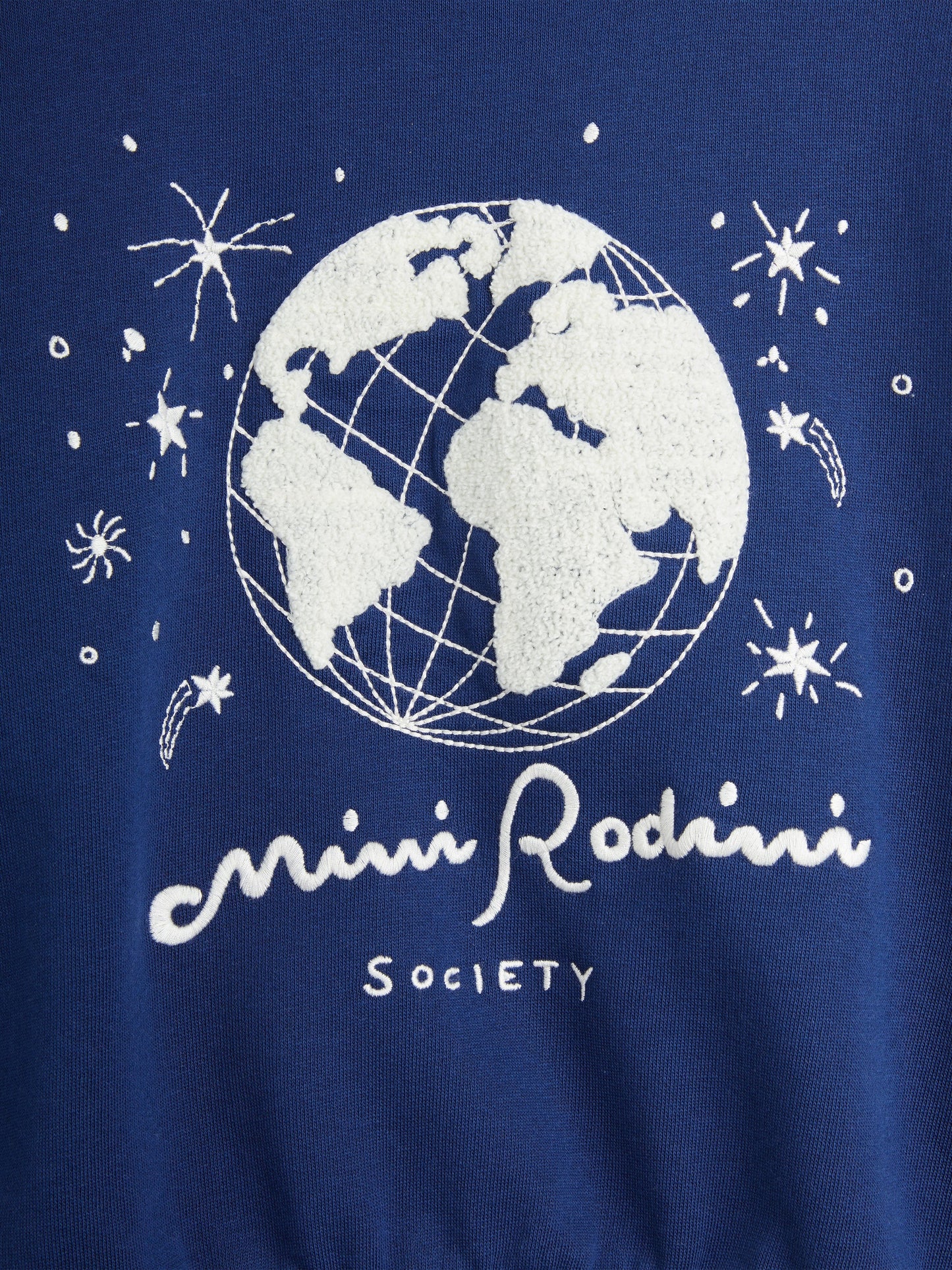 Mini Rodini Kids Society 蓝色刺绣领口运动衫