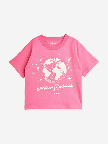 Mini Rodini 女童社团 T 恤（粉色）