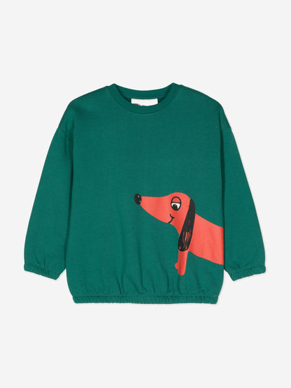 Mini Rodini Kids 绿色狗狗运动衫