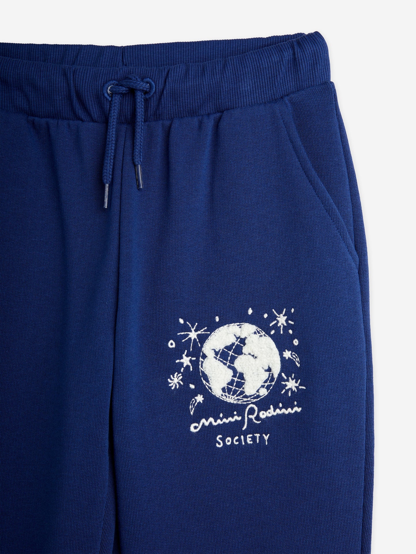 Mini Rodini Kids Society 蓝色刺绣慢跑裤