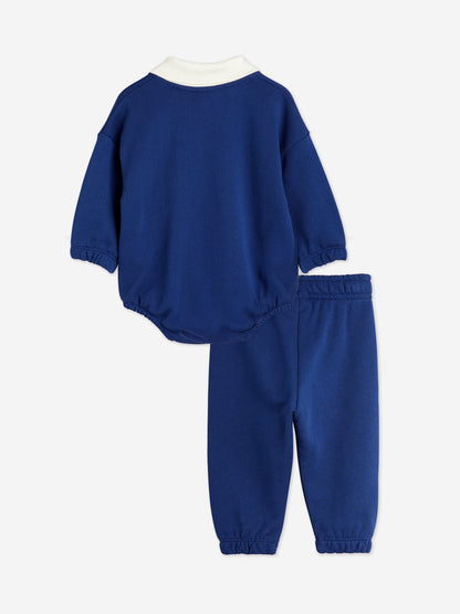 Mini Rodini Baby Society 蓝色连体衣套装