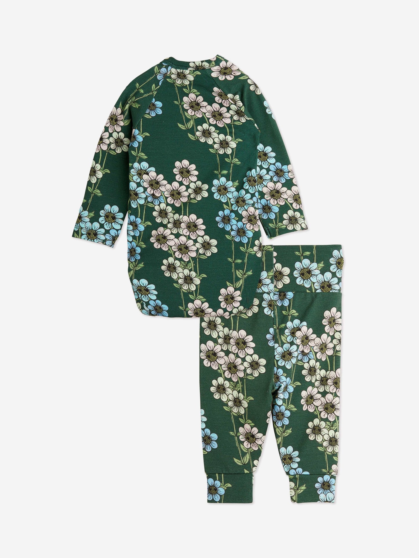 Mini Rodini 女婴雏菊连体衣套装（绿色）