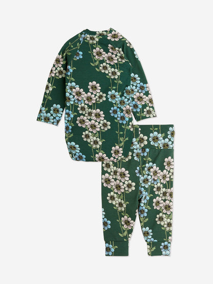 Mini Rodini 女婴雏菊连体衣套装（绿色）