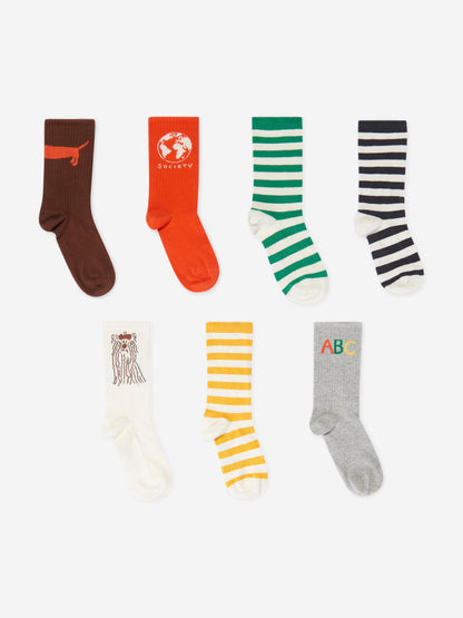 Mini Rodini Kids Society 7 双装袜子套装（多色）