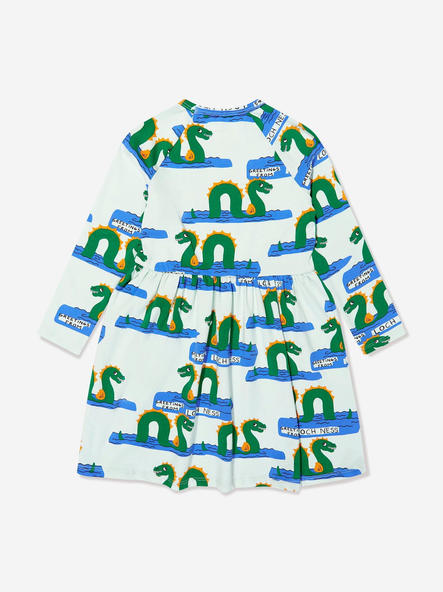 Mini Rodini 女童有机棉尼斯湖长袖连衣裙（绿色）