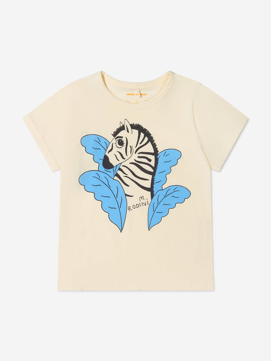 Mini Rodini 女童有机棉斑马 T 恤