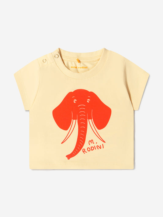 Mini Rodini 男女通用有机棉大象 T 恤