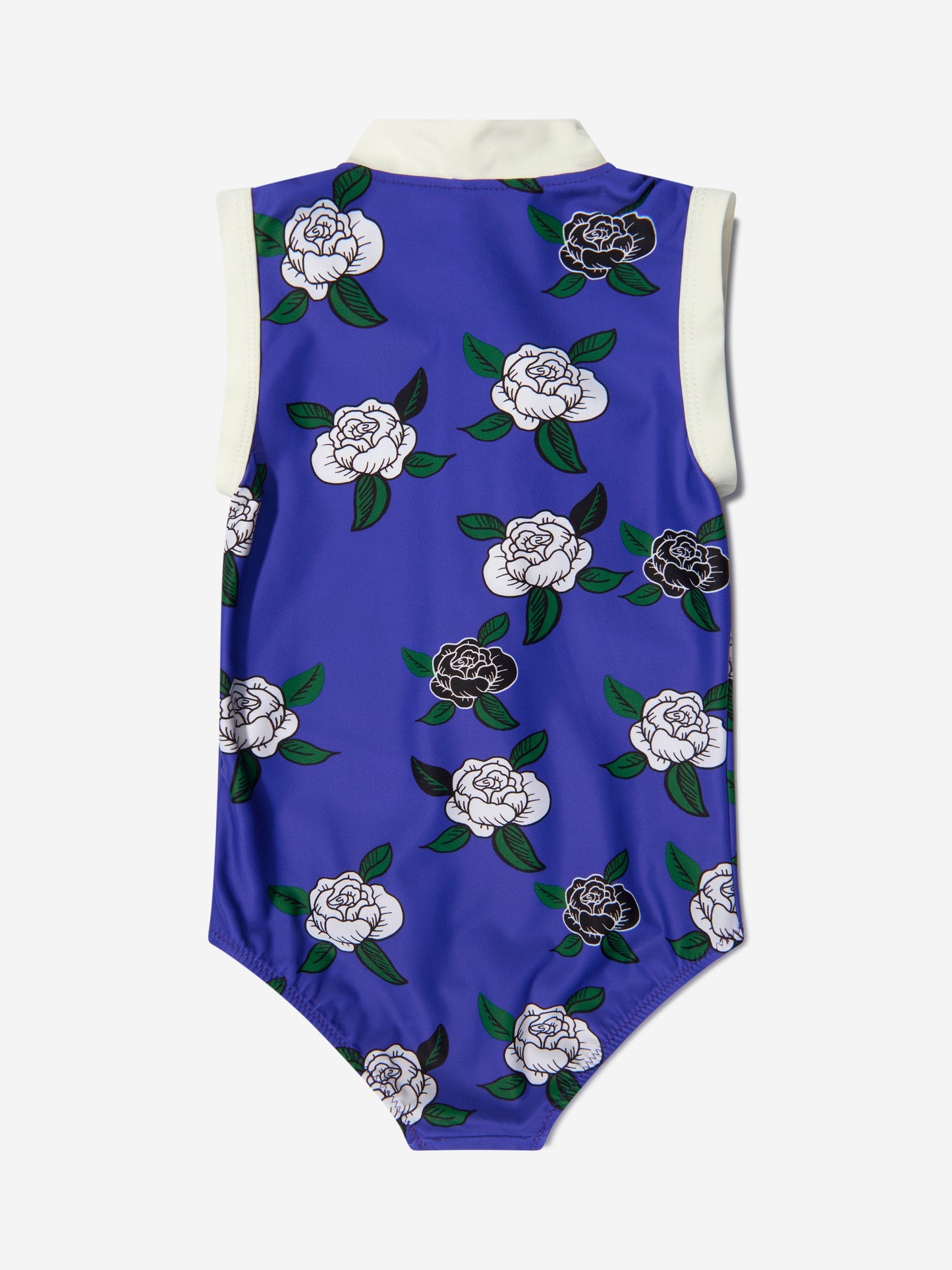 Mini Rodini 女童玫瑰印花拉链泳衣