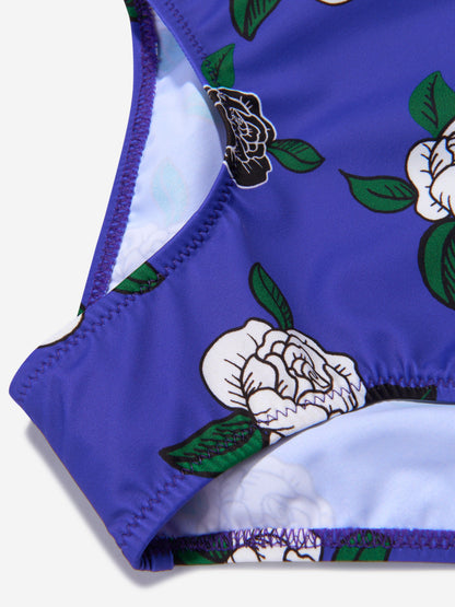 Mini Rodini 女童玫瑰印花拉链泳衣