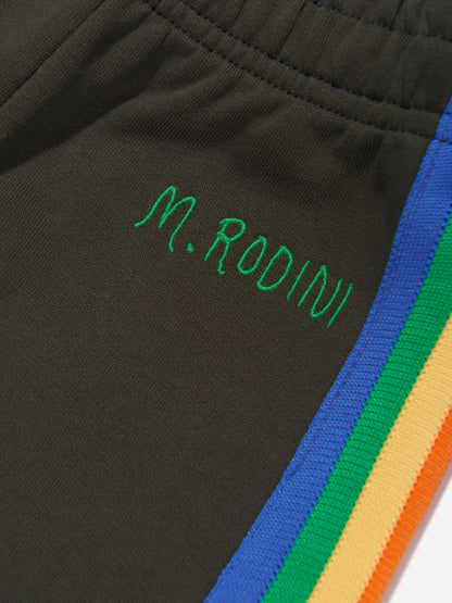 Mini Rodini 儿童彩虹条纹慢跑裤（黑色）