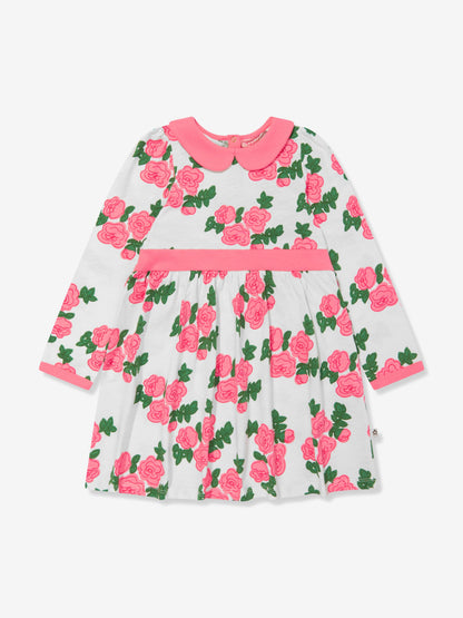 Mini Rodini 女童粉色玫瑰印花连衣裙