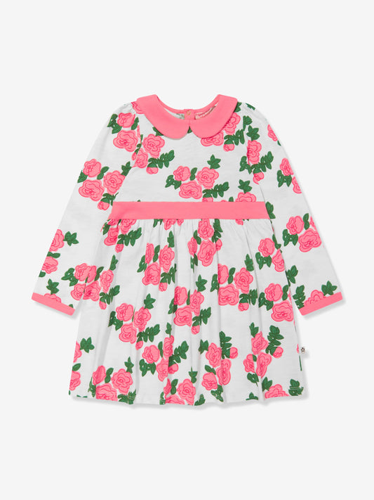 Mini Rodini 女童粉色玫瑰印花连衣裙