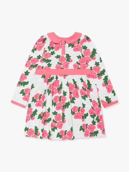 Mini Rodini 女童粉色玫瑰印花连衣裙