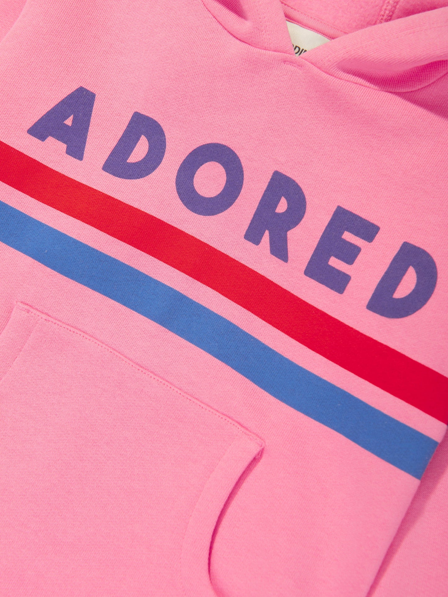 Mini Rodini 女童粉色 Adored 连帽连衣裙