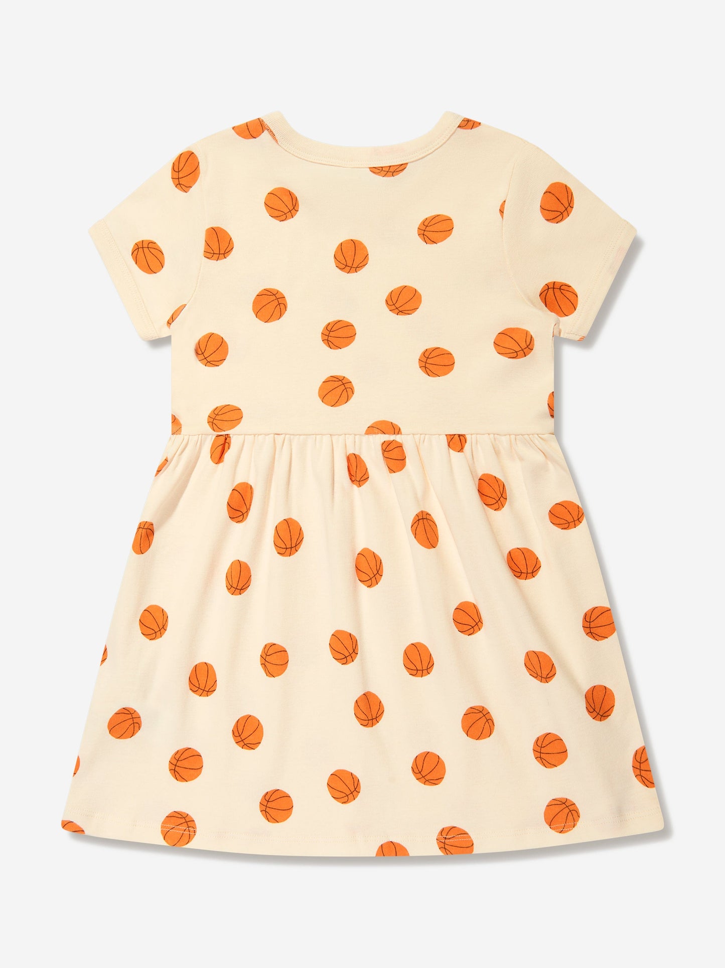 Mini Rodini 女童象牙色篮球印花连衣裙