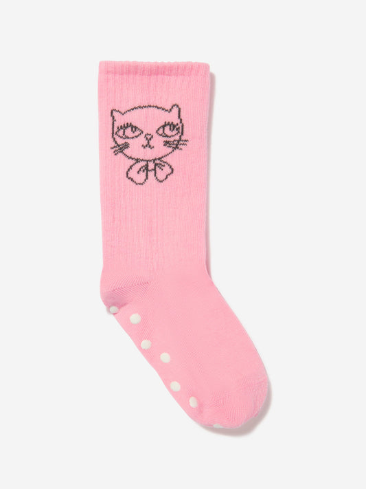 Mini Rodini 女童 Cathletes 防滑袜（粉色）