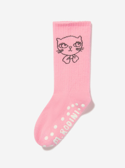 Mini Rodini 女童 Cathletes 防滑袜（粉色）