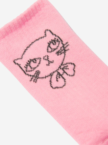 Mini Rodini 女童 Cathletes 防滑袜（粉色）