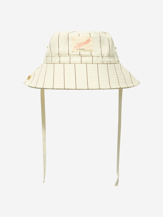 Mini Rodini 儿童象牙色羽毛登山帽