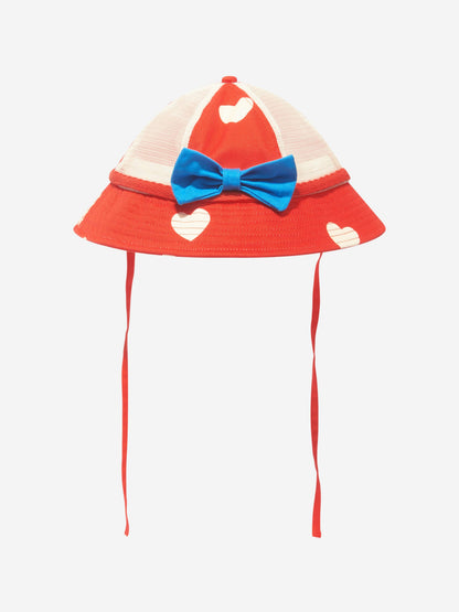 Mini Rodini 女孩心形红色太阳帽