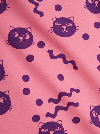 Girls Squiggly Cats AOP T-Shirt in Pink