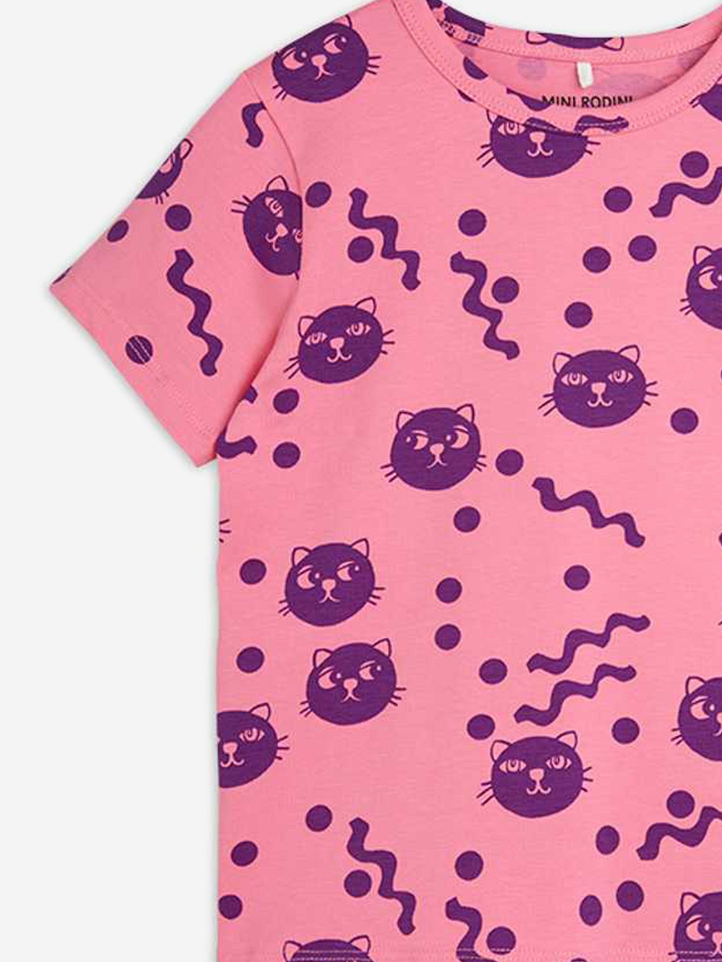 Girls Squiggly Cats AOP T-Shirt in Pink