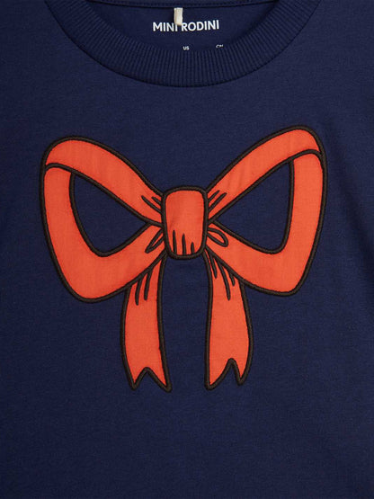 Girls Bow Application T-Shirt in Navy