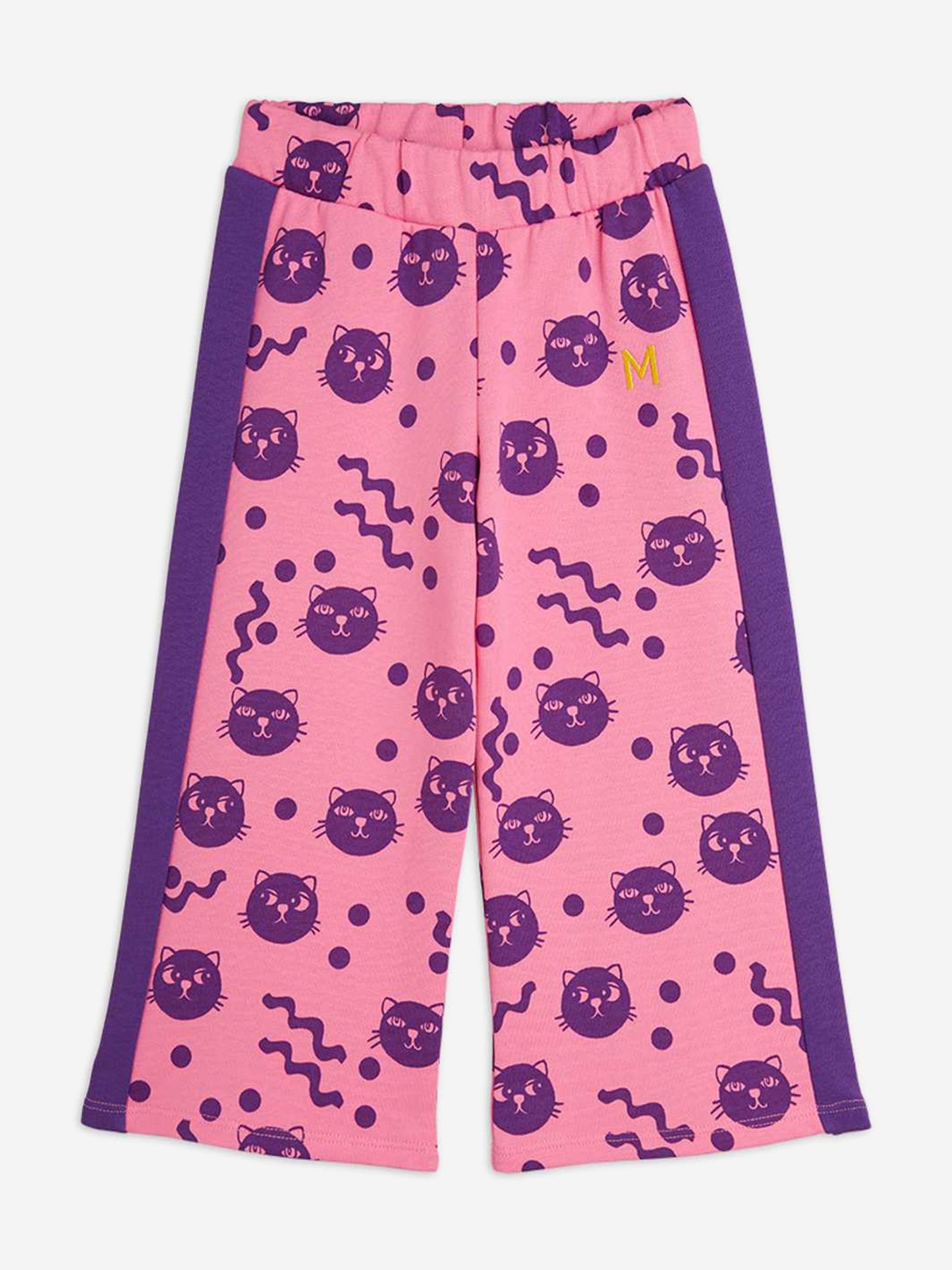 Girls Squiggly Cats AOP joggers in Pink