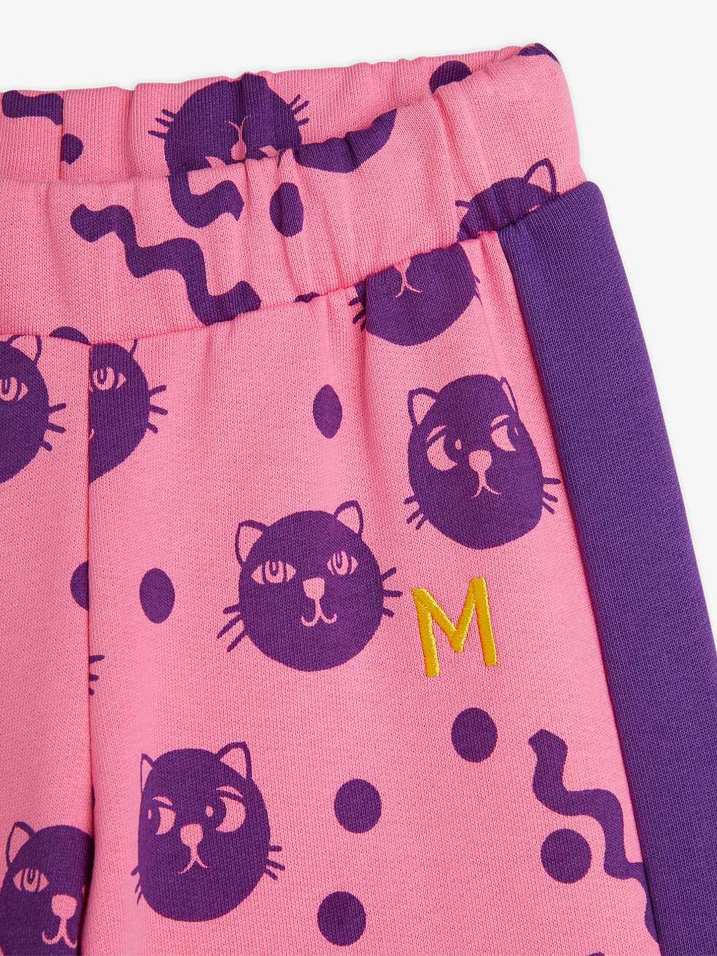 Girls Squiggly Cats AOP joggers in Pink